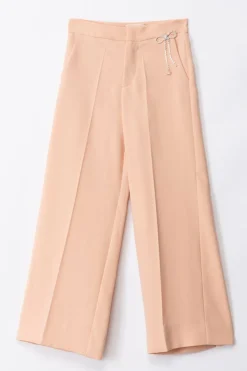 Elisabetta Franchi Bambina Pantalone In Crepe con Fiocco e StrassDESERT ROSES