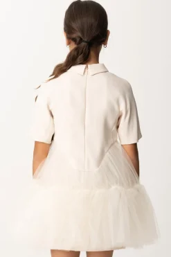 Elisabetta Franchi Bambina Abito In Crepe con Gonna In TulleLATTICE/NERO