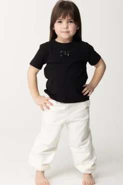 Elisabetta Franchi Bambina T-shirt Over con Applicazione Logo CcBLACK