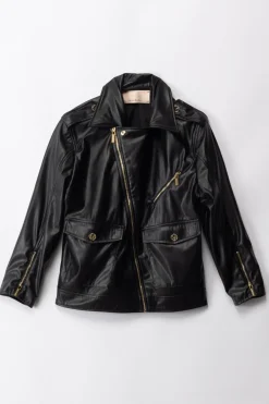 Elisabetta Franchi Bambina Giacca In PelleBLACK