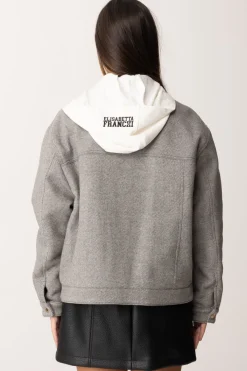 Elisabetta Franchi Bambina Giubbotto con CapuccioGRIGIO/AVORIO/ NERO