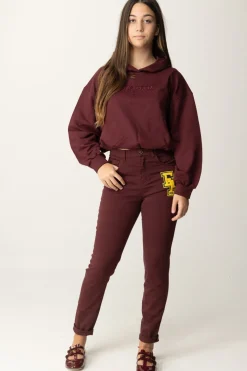 Elisabetta Franchi Bambina Felpa Crop con Ricamo LogoROUGE NOIR