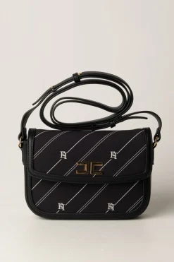Elisabetta Franchi Bambina Borsa a Tracolla con Stampa RigheNERO-BURRO