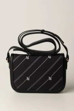 Elisabetta Franchi Bambina Borsa a Tracolla con Stampa RigheNERO-BURRO