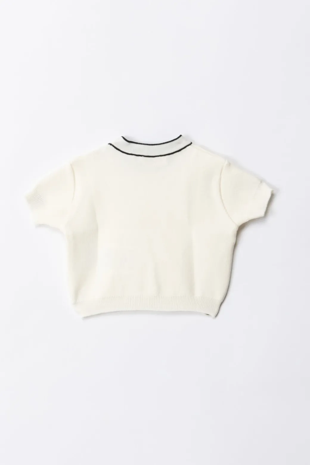Elisabetta Franchi Bambina T-shirt Tricot con Girocollo LogatoBUTTER/BLACK