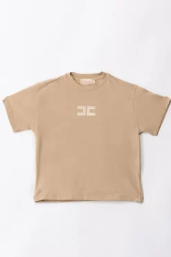 Elisabetta Franchi Bambina T-shirt con Logo StampatoSAND
