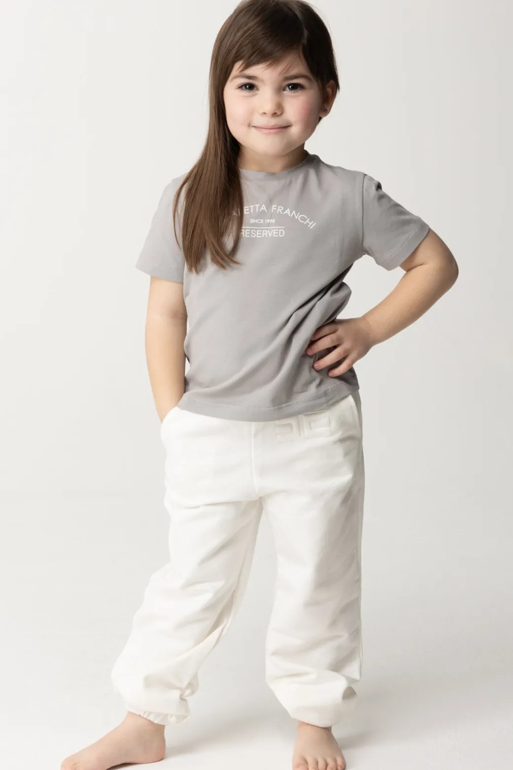 Elisabetta Franchi Bambina T-shirt Stampa ReservedLEAD/IVORY