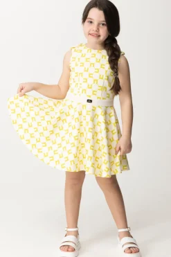 Elisabetta Franchi Bambina Abito Smanicato Stampa Cc CubicaBUTTER/CEDAR