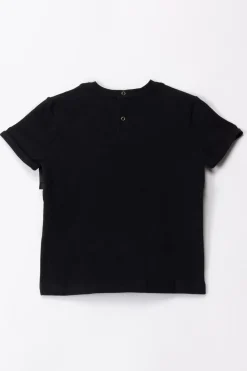 Elisabetta Franchi Bambina T-shirt con Fiocco LogatoBLACK/BLACK