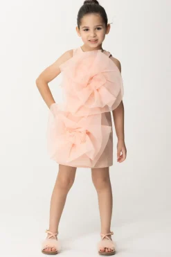 Elisabetta Franchi Bambina Abito con Maxi Rose Sul FronteDESERT ROSES