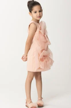 Elisabetta Franchi Bambina Abito con Maxi Rose Sul FronteDESERT ROSES