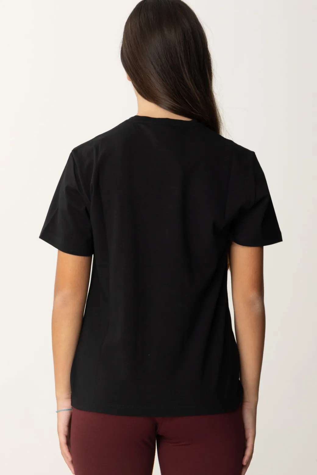 Elisabetta Franchi Bambina T-shirt con Logo In StrassNERO/NERO