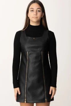 Elisabetta Franchi Bambina Abito In Eco-pelle con ZipNERO