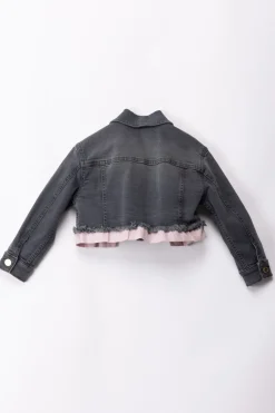 Elisabetta Franchi Bambina Giacca In JeansLIGHT BLACK DENIM