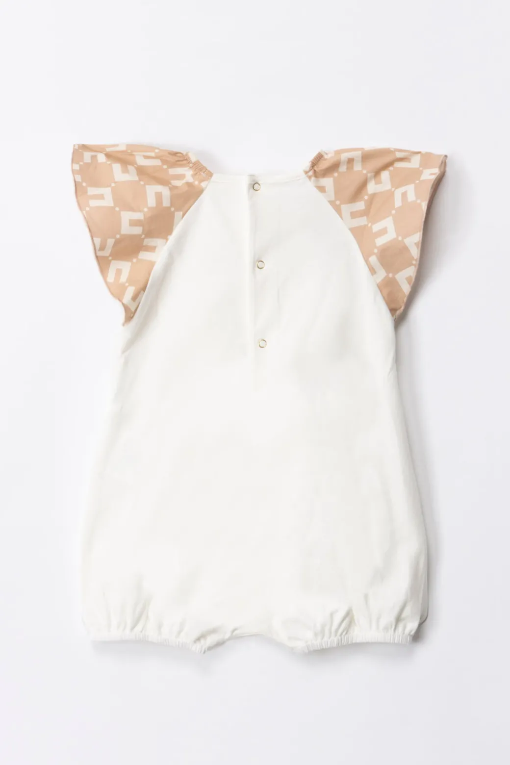 Elisabetta Franchi Bambina Tutina con Maniche a Volant LogateST. NUDE-BURRO/IVORY