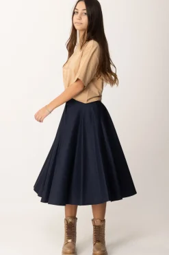 Elisabetta Franchi Bambina Gonna a Ruota In Lana con Ricamo 1998BLU NAVY