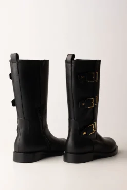 Elisabetta Franchi Bambina Stivaletti con Fibbie LateraliNERO