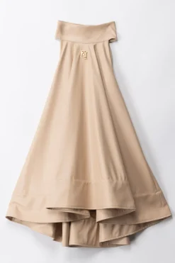 Elisabetta Franchi Bambina Abito In Ecopelle SvasatoSAND