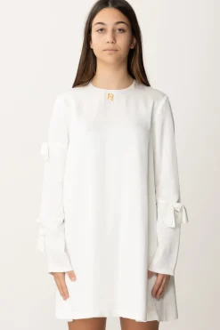 Elisabetta Franchi Bambina Abito In Crepe Satin con FiocchiPANNA CHIARO