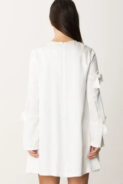 Elisabetta Franchi Bambina Abito In Crepe Satin con FiocchiPANNA CHIARO