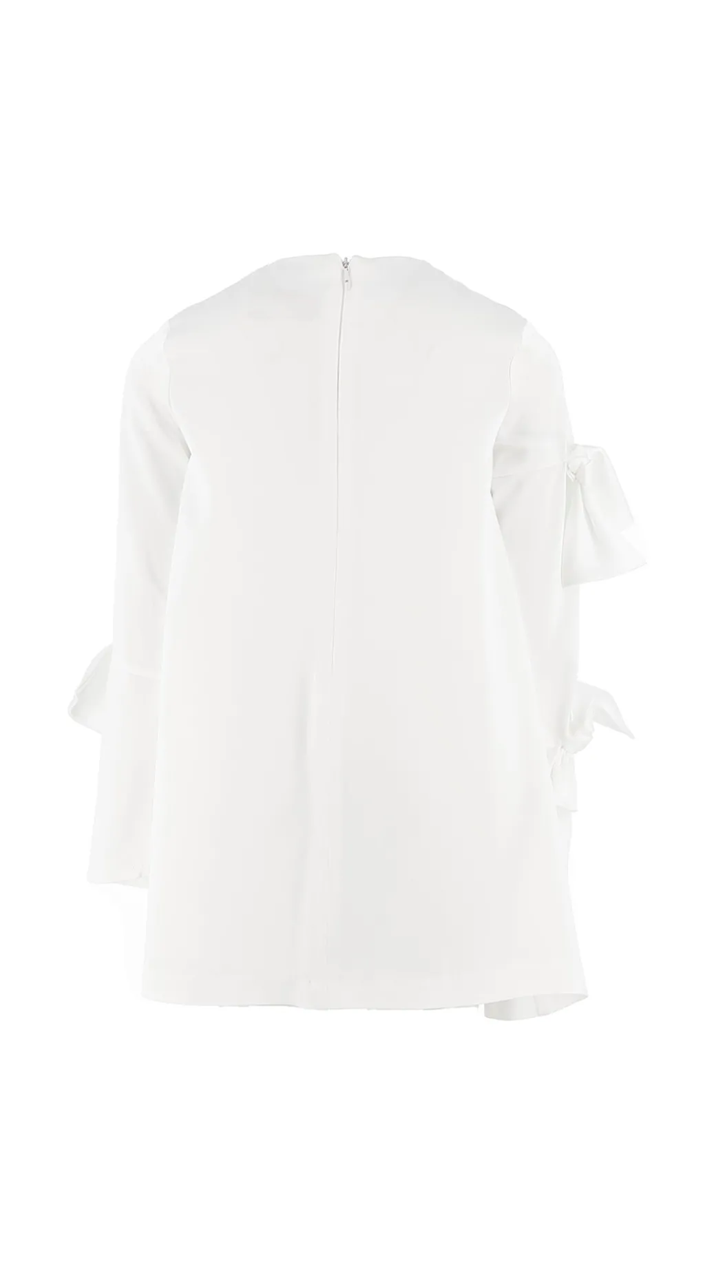 Elisabetta Franchi Bambina Abito In Crepe Satin con FiocchiPANNA CHIARO