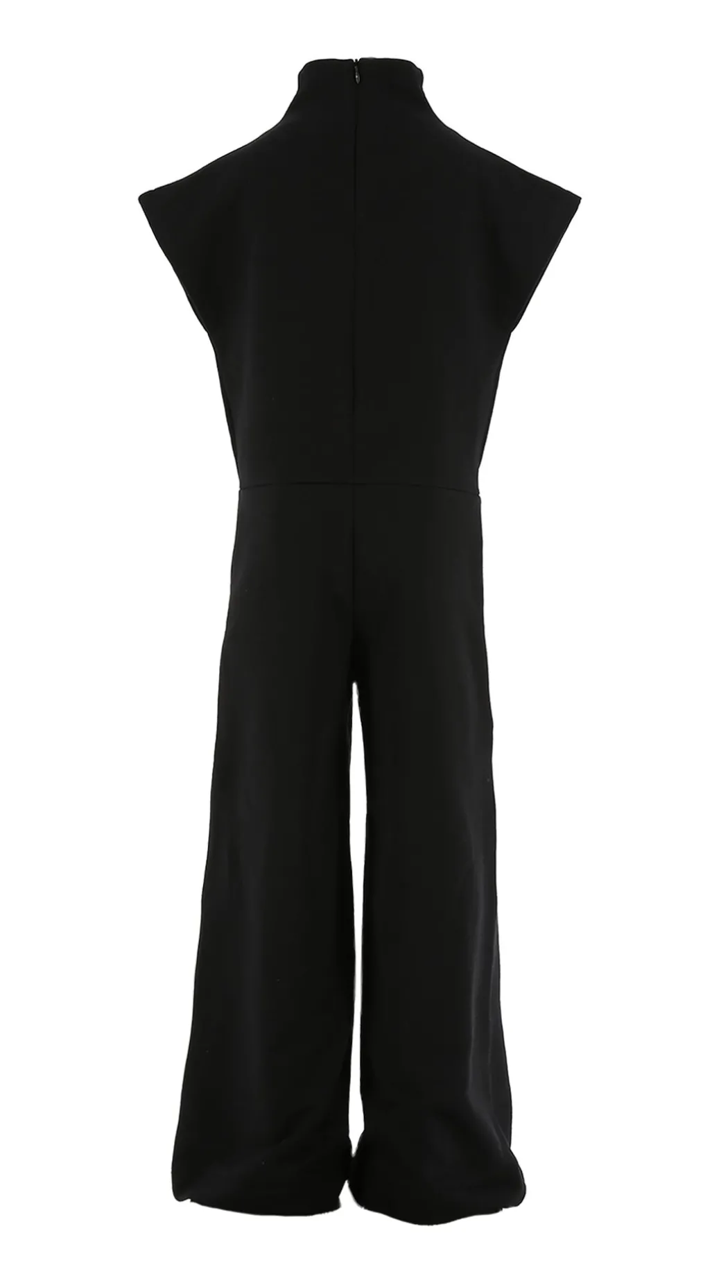 Elisabetta Franchi Bambina Tuta In Felpa Collo Alto con Patch EfNERO/RICAMO NERO-AVORIO