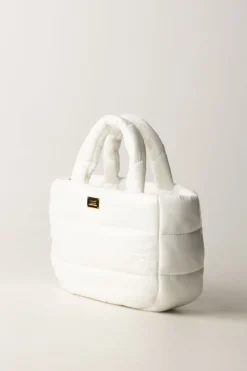 Elisabetta Franchi Bambina Borsa a Mano In Nylon ImbottitaPANNA CHIARO