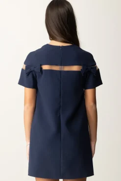 Elisabetta Franchi Bambina Abito In Crepe con FiocchettiBLU NAVY