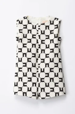 Elisabetta Franchi Bambina Tuta Corta Stampa Logo CubicaBUTTER/BLACK