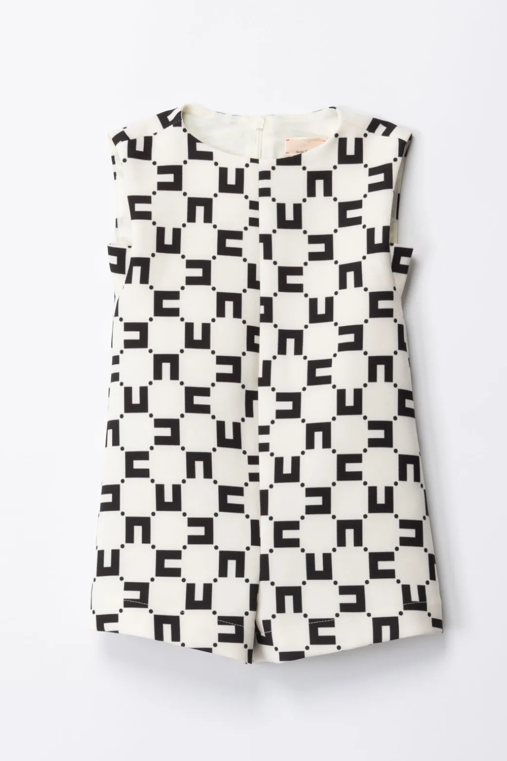 Elisabetta Franchi Bambina Tuta Corta Stampa Logo CubicaBUTTER/BLACK