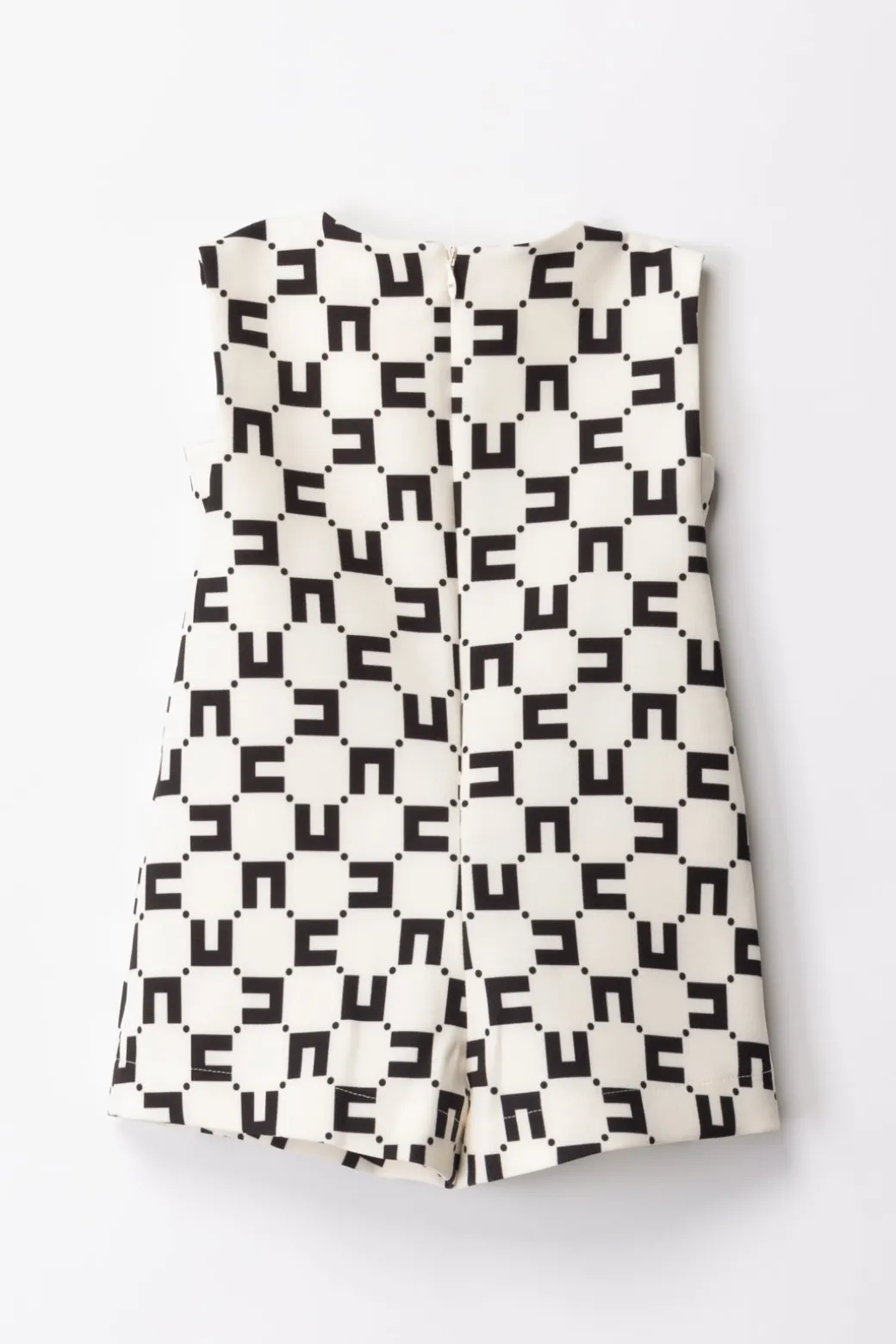 Elisabetta Franchi Bambina Tuta Corta Stampa Logo CubicaBUTTER/BLACK