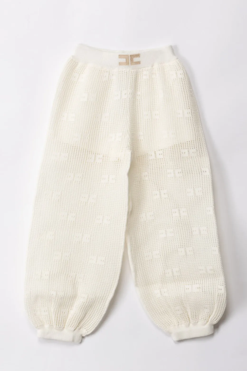 Elisabetta Franchi Bambina Pantaloni Jogging In ReteIVORY/SAND