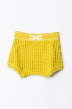 Elisabetta Franchi Bambina Tricot Shorts with LogoCEDAR/IVORY