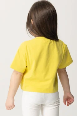 Elisabetta Franchi Bambina T-shirt con Ricamo Lettering e CharmCEDAR