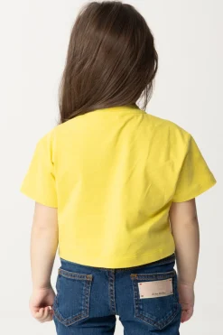 Elisabetta Franchi Bambina T-shirt con Ricamo Lettering e CharmCEDAR