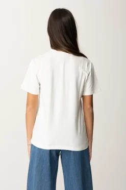 Elisabetta Franchi Bambina T-shirt con Logo In StrassAVORIO/CRYSTAL