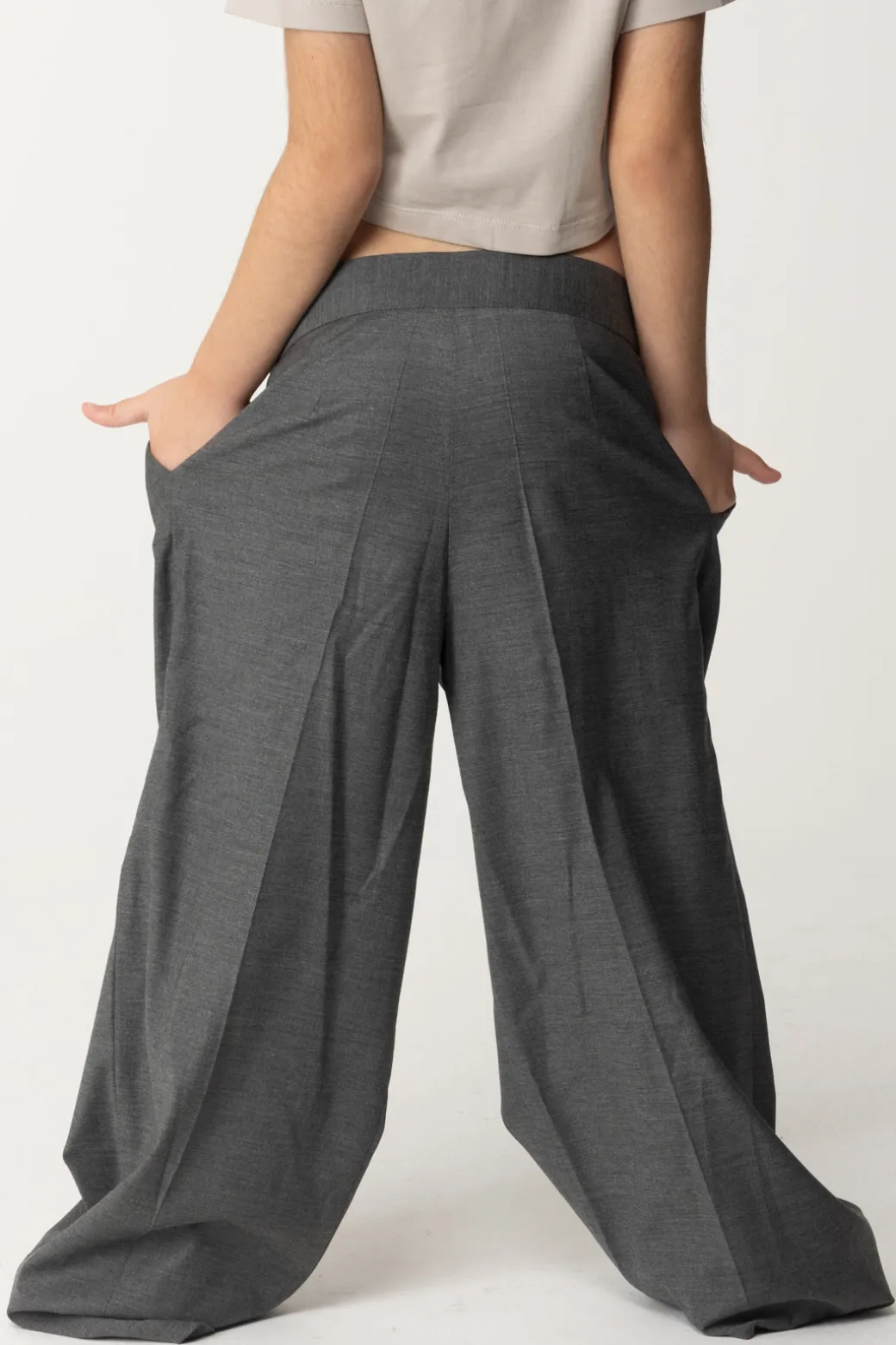 Elisabetta Franchi Bambina Pantaloni Palazzo In Fresco LanaLEAD