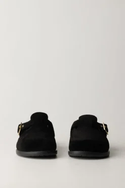 Elisabetta Franchi Bambina Sandali Ciabatta con PelliccettaNERO