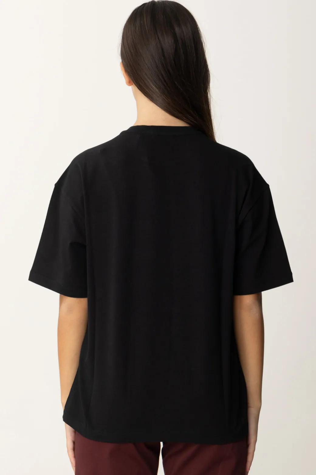 Elisabetta Franchi Bambina T-shirt con Stampa Logo e LetteringNERO