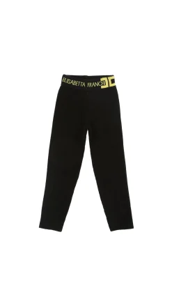 Elisabetta Franchi Bambina Leggings In Viscosa con Logo In VitaNERO/MIMOSA