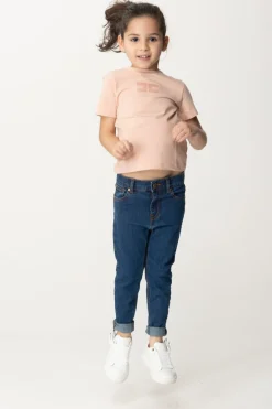 Elisabetta Franchi Bambina T-shirt Over con Applicazione Logo CcDESERT ROSES