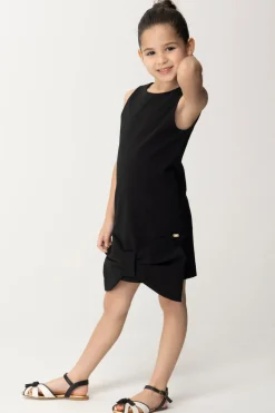 Elisabetta Franchi Bambina Abito Tubino con Maxi FioccoBLACK