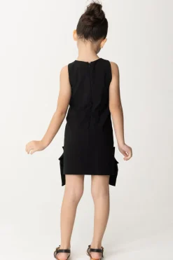 Elisabetta Franchi Bambina Abito Tubino con Maxi FioccoBLACK