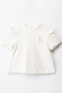 Elisabetta Franchi Bambina Completo T-shirt e Leggings con RicamoIVORY/DESERT ROSE