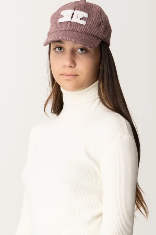 Elisabetta Franchi Bambina Cappello Da Baseball In Lana con LogoROSA/PRUGNA