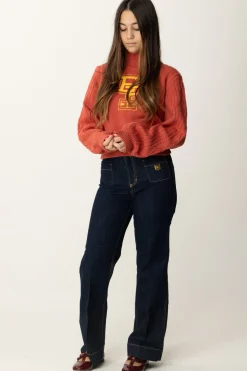 Elisabetta Franchi Bambina Maglione Dolcevita con Logo EfOMBRETTO/MIMOSA