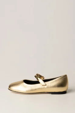 Elisabetta Franchi Bambina Ballerina Dorata con Logo In Metallo CcORO