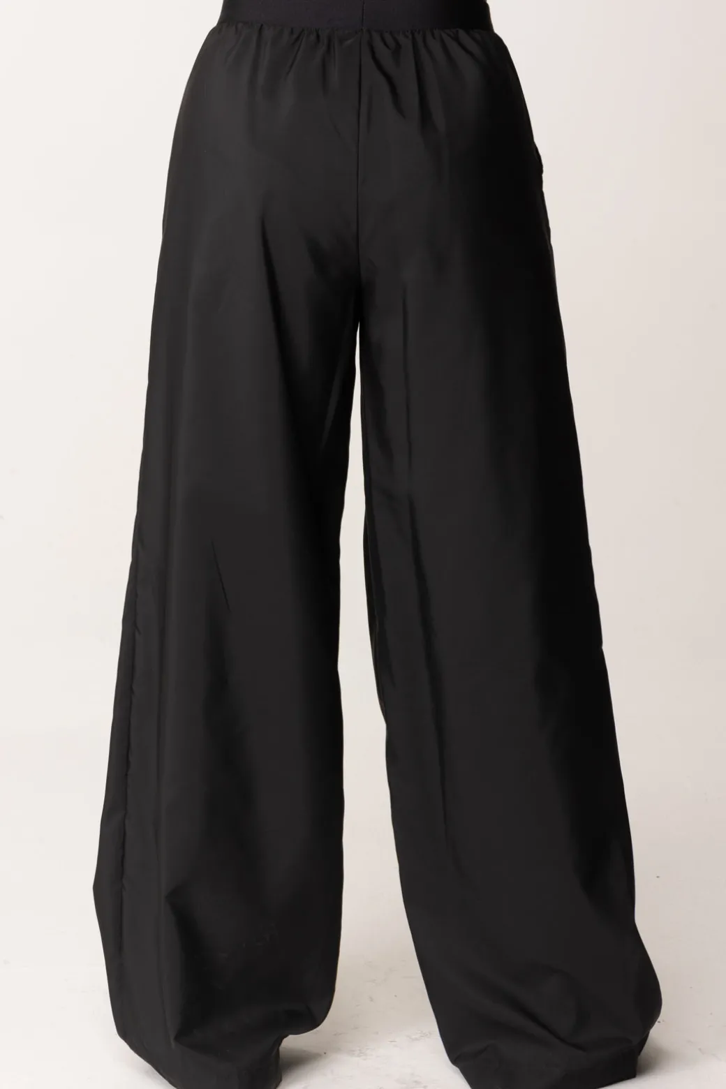 Elisabetta Franchi Bambina Pantaloni Wide Leg In Vela con FiocchettoNERO/NERO/NERO
