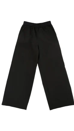 Elisabetta Franchi Bambina Pantaloni Wide Leg In Vela con FiocchettoNERO/NERO/NERO