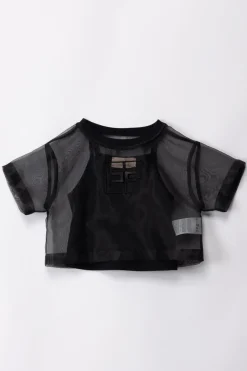 Elisabetta Franchi Bambina T-shirt In OrganzaBLACK